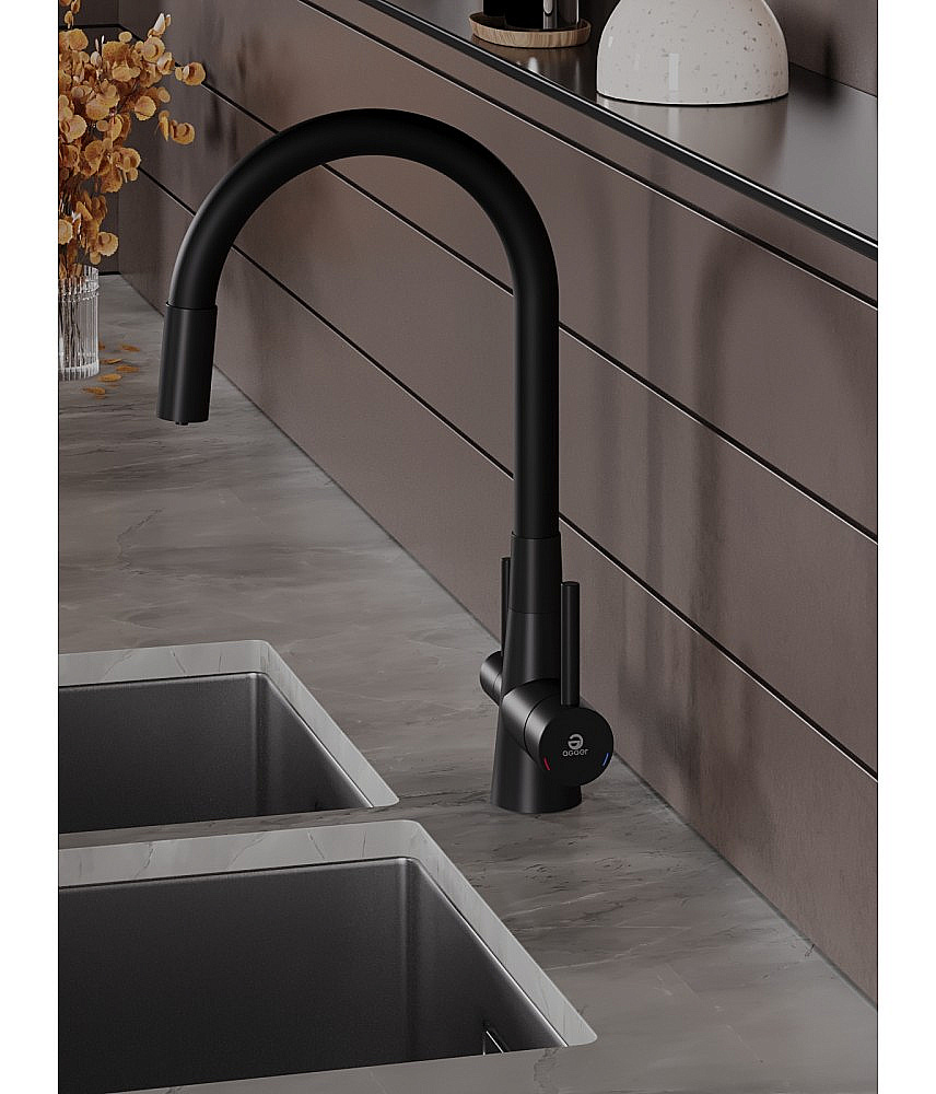 Смеситель для кухни Agger Elegant A3230344 черный матовый купить в интернет-магазине сантехники Sanbest