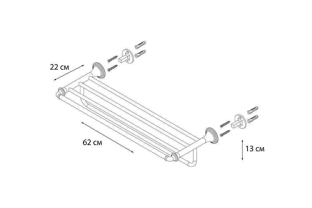 Полка для полотенец FIXSEN LUKSOR FX-71615B купить в интернет-магазине сантехники Sanbest