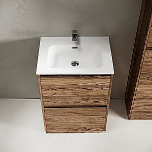 Тумба с раковиной Sancos Libra 60 LB60FECH дуб чарльстон для ванной в интернет-магазине Sanbest