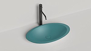 Раковина накладная Salini CALLISTA 02 1101102GF 57,5 из искусственного камня S-Sense, глянцевая, цвет по RAL полностью купить в интернет-магазине Sanbest