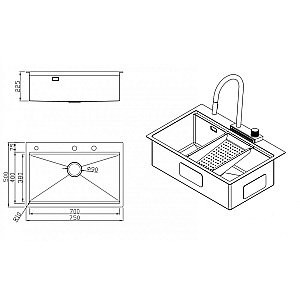 Мойка кухонная Milacio Denia 75 Steel MC.77428 золото купить в интернет-магазине сантехники Sanbest
