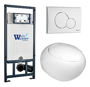 Унитаз с инсталляцией WeltWasser MARBERG 507 + JECKENBACH 004 GL-WT + MAR 507 RD GL-WT купить в интернет-магазине Sanbest