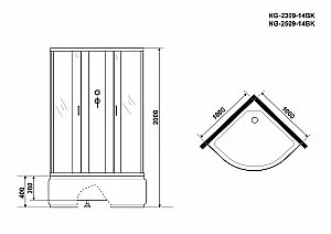 Душевая кабина Niagara Classic NG-2509-14BK 100х100 купить в интернет-магазине Sanbest