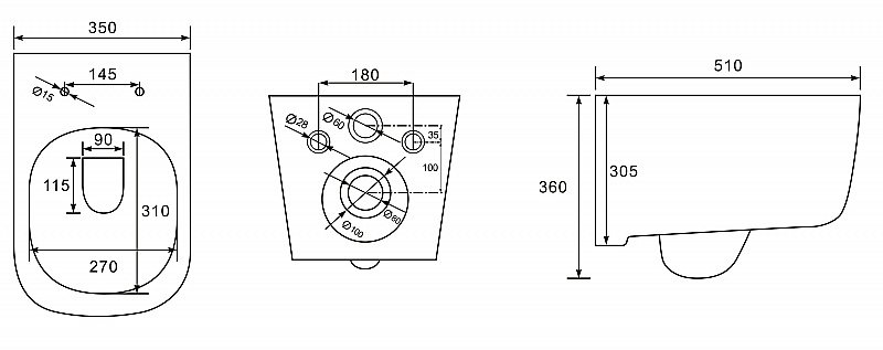 Унитаз подвесной Esbano GARANT ESUPGARABM безободковый, с крышкой микролифт, черный матовый купить в интернет-магазине Sanbest