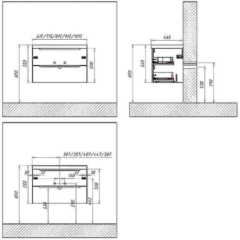 Тумба с раковиной Belbagno ETNA 71 BL белая для ванной в интернет-магазине Sanbest