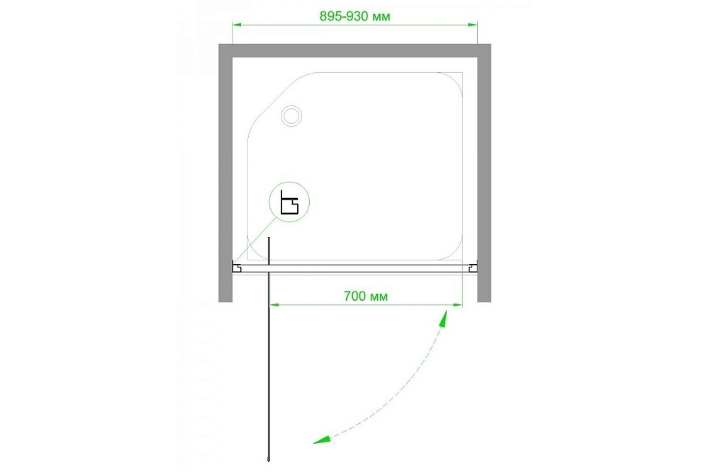 Душевая дверь Royal Bath RB HV-C-CH 90 купить в интернет-магазине Sanbest