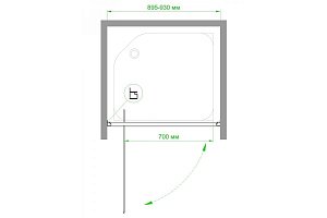 Душевая дверь Royal Bath RB HV-C-CH 90 купить в интернет-магазине Sanbest