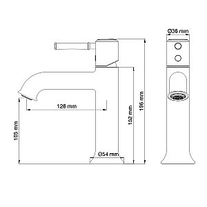 Смеситель для раковины WONZON & WOGHAND TOR, Темный графит (WW-88018073-BGM) купить в интернет-магазине сантехники Sanbest