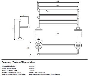 Полка для полотенец Bemeta Retro 144202098 купить в интернет-магазине сантехники Sanbest