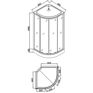 Душевая кабина Loranto CS-6690-13GB 90х90 прозрачное стекло/профиль черный купить в интернет-магазине Sanbest