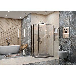 Душевой уголок Ambassador Kingston 14011110 110х80 стекло прозрачное/профиль хром купить в интернет-магазине Sanbest