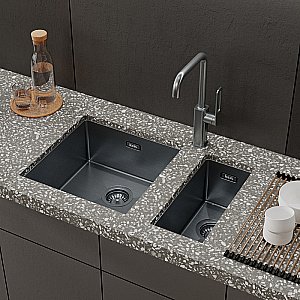 Комплект кухонных моек Iddis Edifice 440х440/210х440 EDI44G0i77K графит купить в интернет-магазине сантехники Sanbest