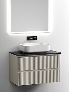 Тумба с раковиной Sancos SNOB T 80 со столешницей, бежевая матовая для ванной в интернет-магазине Sanbest