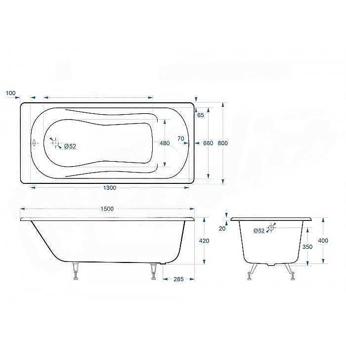 Ванна Delice Haiti Luxe Elite 150х80 DLR230636 150х80 белая купить в интернет-магазине Sanbest
