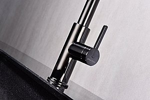 Смеситель для кухни Paulmark Tornado To213402-GB черный глянцевый купить в интернет-магазине сантехники Sanbest