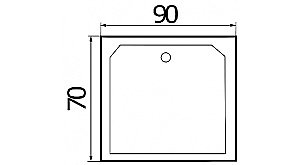 Душевой поддон Vincea VST-2AR-7090 90x70 белый купить в интернет-магазине Sanbest