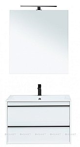 Тумба с раковиной Aquanet Lino 80 белая матовая для ванной в интернет-магазине Sanbest