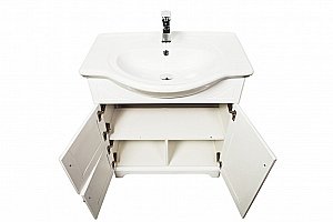 Тумба с раковиной Orange Классик F7-75TU3+Ra белая для ванной в интернет-магазине Sanbest