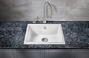 Мойка кухонная Milacio Leon 55 Cuarzo MC.77082 белая купить в интернет-магазине сантехники Sanbest