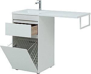Тумба с раковиной Aquanet Токио 239289 110 белый глянец для ванной в интернет-магазине Sanbest