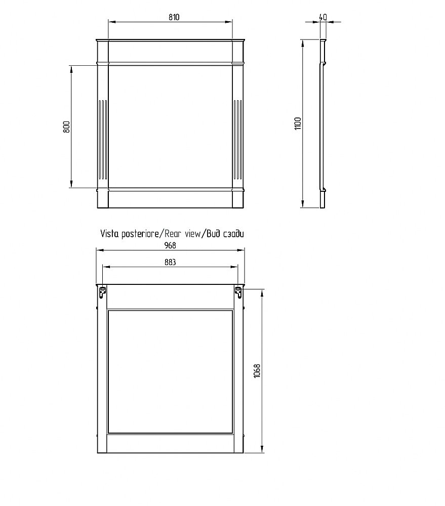 Зеркало Migliore Kantri 26691 97х110 Oliva в ванную от интернет-магазине сантехники Sanbest