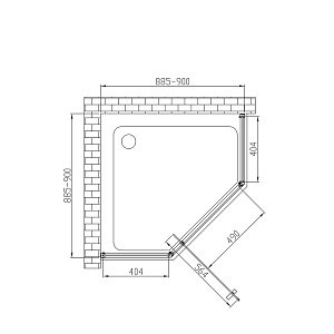 Душевой уголок Vincea PENTA VSP-3P 90x90 черный/прозрачное купить в интернет-магазине Sanbest