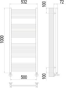 Полотенцесушитель водяной Terminus Аврора П20 500х1000 купить в интернет-магазине сантехники Sanbest