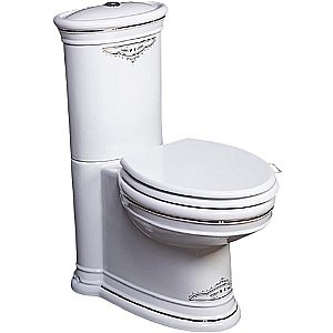 Унитаз-компакт с декором Chrome Boheme Puro 959-CR белый/хром, с бачком купить в интернет-магазине Sanbest