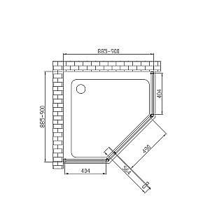 Душевой уголок Vincea PENTA VSP-3P900CLB 90x90 стекло прозрачное/профиль черный купить в интернет-магазине Sanbest