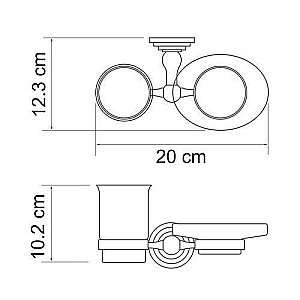 Держатель стакана и мыльницы WasserKRAFT Ammer K-7026 купить в интернет-магазине сантехники Sanbest