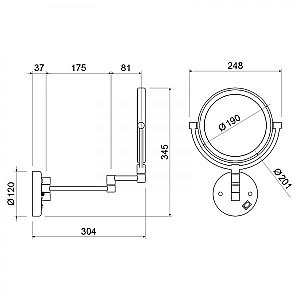 Зеркало косметическое с подсветкой Timo Saona 13376/17 золото матовое купить в интернет-магазине сантехники Sanbest