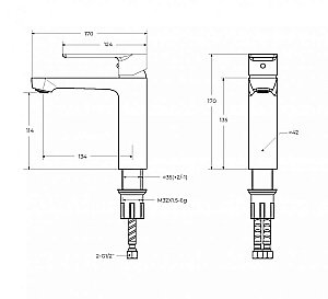 Смеситель для раковины Cezares STYLUS STYLUS-LS-BORO золото брашированное купить в интернет-магазине сантехники Sanbest