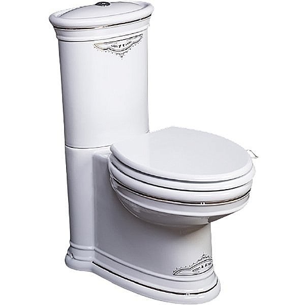 Унитаз-компакт с декором Chrome Boheme Puro 959-CR белый/хром, с бачком купить в интернет-магазине Sanbest