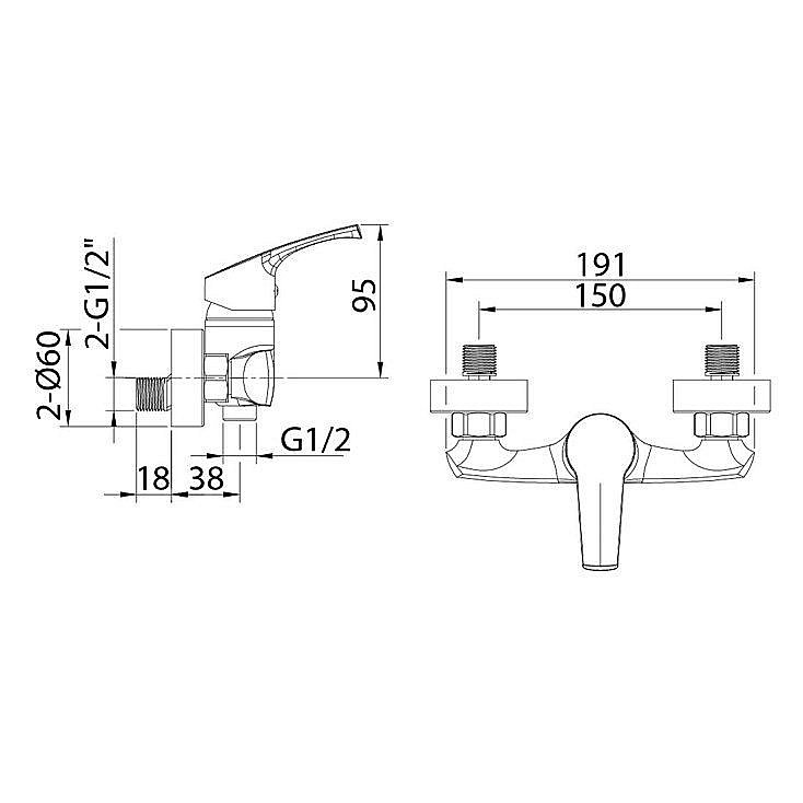 Смеситель для душа Milardo Sterm STESB00M03 хром купить в интернет-магазине сантехники Sanbest