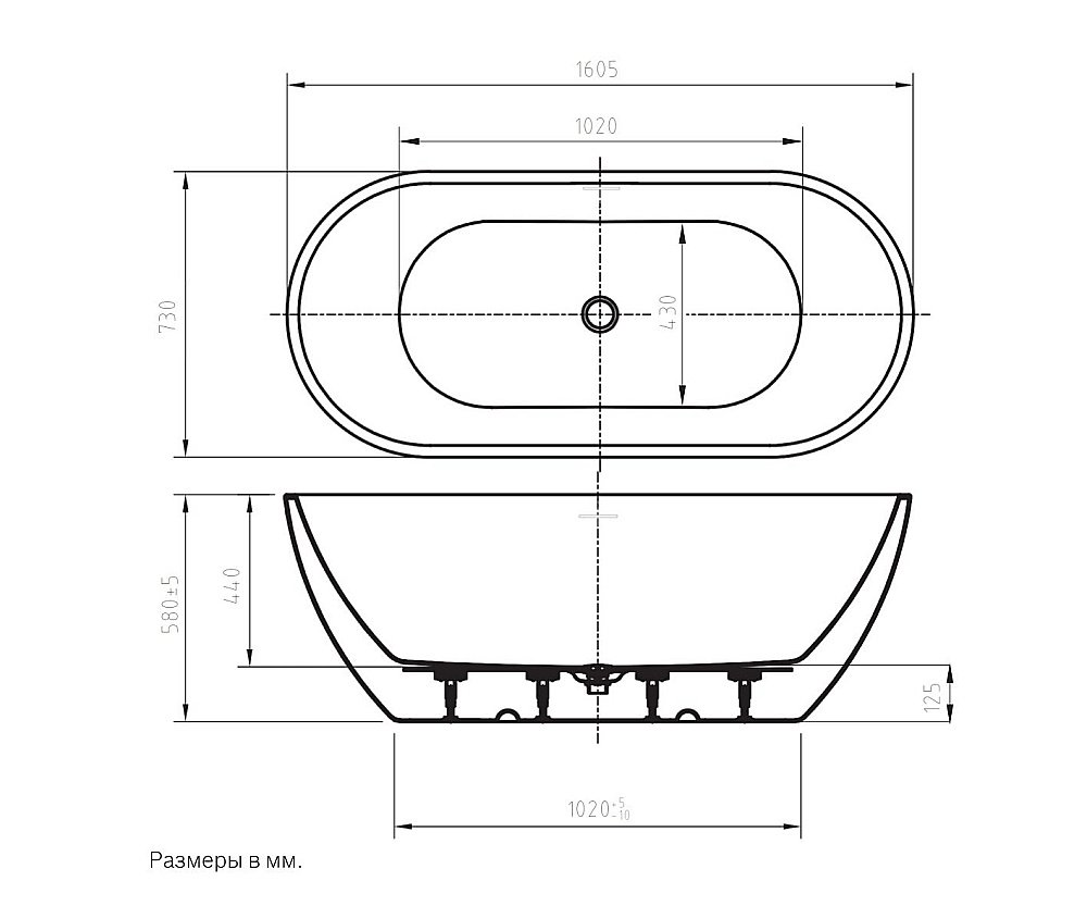 Ванна акриловая Art&Max AM-LATINA-1600-730 белая купить в интернет-магазине Sanbest