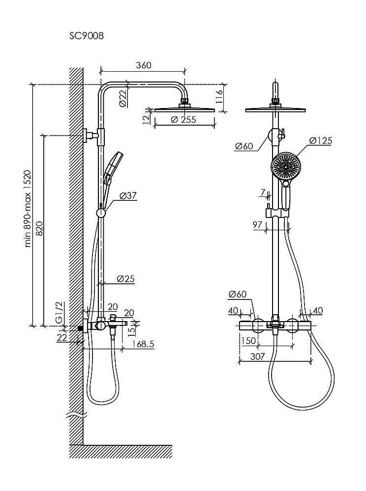 Душевая система Sancos Etna SC9008BN брашированный никель купить в интернет-магазине сантехники Sanbest