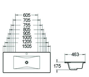 Раковина SantiLine 100,5 SL-2102 (100) белая купить в интернет-магазине Sanbest