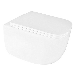 Унитаз подвесной Azario Fote AZ-116-UQ3 белый, безободковый, с крышкой микролифт, слив торнадо купить в интернет-магазине Sanbest