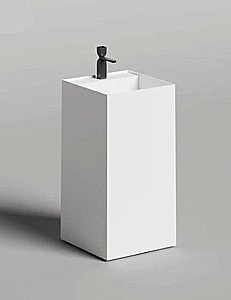 Раковина напольная Salini Armonia SQUARE Top 01 130521TM 45 из искусственного камня S-Stone, белая матовая купить в интернет-магазине Sanbest