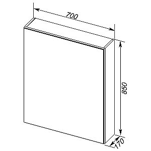 Зеркальный шкаф Aquanet Алвита 70 ясень коимбро купить в интернет-магазине сантехники Sanbest