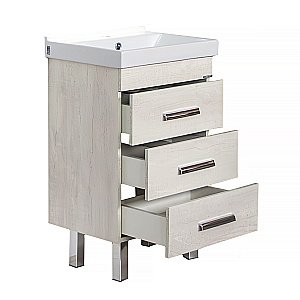 Тумба с раковиной Comforty Никосия-50Н 00-00017092 дуб белый для ванной в интернет-магазине Sanbest