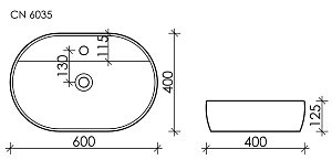 Раковина накладная Ceramica Nova Element CN6035 купить в интернет-магазине Sanbest