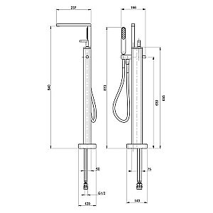 Смеситель для ванны с душем Webert Living LV851101560 купить в интернет-магазине сантехники Sanbest