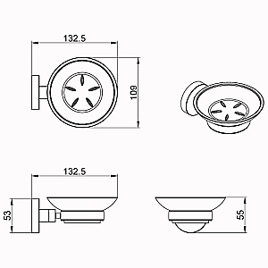 Мыльница Azario NESSY AZ-73108 хром купить в интернет-магазине сантехники Sanbest