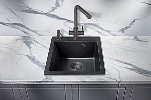 Мойка кухонная Milacio Murcia 46 Cuarzo MC.77031 черная матовая купить в интернет-магазине сантехники Sanbest