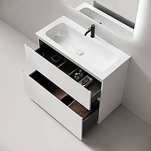 Тумба с раковиной Sancos FOLK Floor FL100FW/CN7013 100 Bianco для ванной в интернет-магазине Sanbest