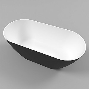 Ванна из искусственного камня WhiteCross Coral A 165x75 черный/белый матовый купить в интернет-магазине Sanbest