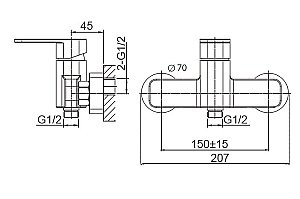 Смеситель для душа WONZON & WOGHAND ARNIE WW-694101-CR хром купить в интернет-магазине сантехники Sanbest