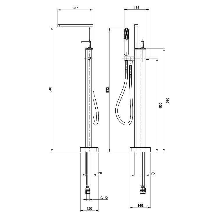 Смеситель для ванны с душем Webert Living LV851101560 купить в интернет-магазине сантехники Sanbest
