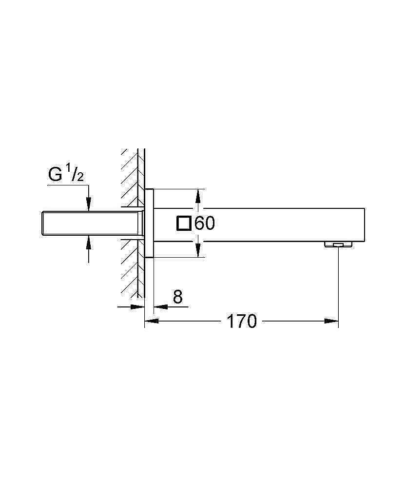 Излив для ванны Grohe Eurocube 13303000 купить в интернет-магазине сантехники Sanbest